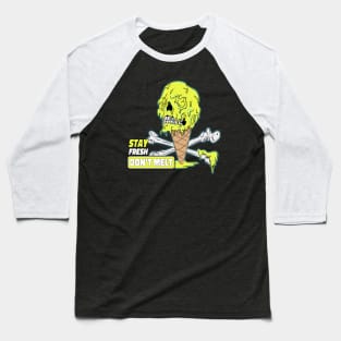 Don't Melt Dripping Ice Cream Skull Baseball T-Shirt